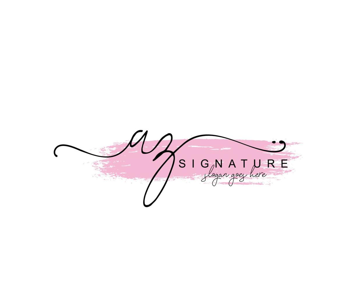 Initial AZ beauty monogram and elegant logo design, handwriting logo of initial signature, wedding, fashion, floral and botanical with creative template. vector