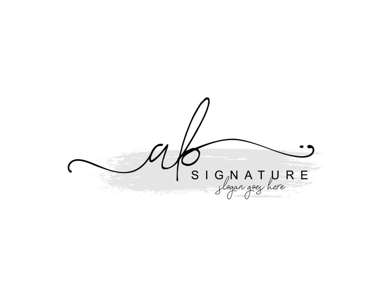 monograma de belleza ab inicial y diseño de logotipo elegante, logotipo de escritura a mano de firma inicial, boda, moda, floral y botánica con plantilla creativa. vector