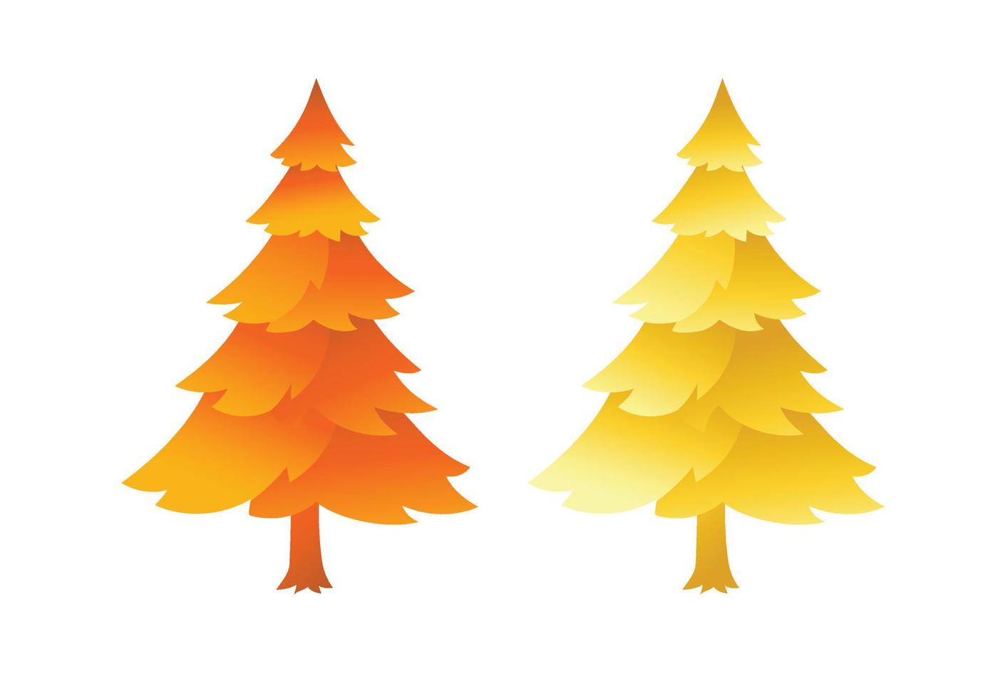 pine tree golden color vector illustration