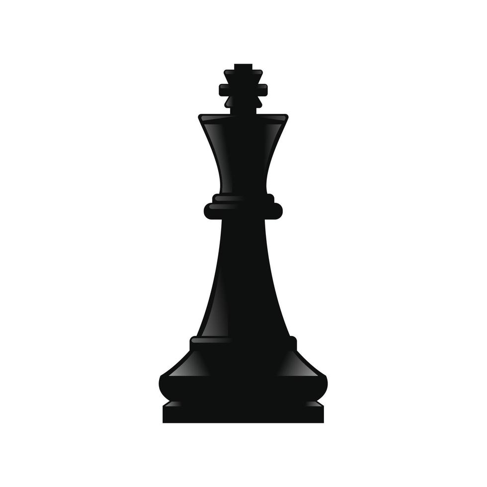 piezas de ajedrez rey negro sobre un fondo blanco vector