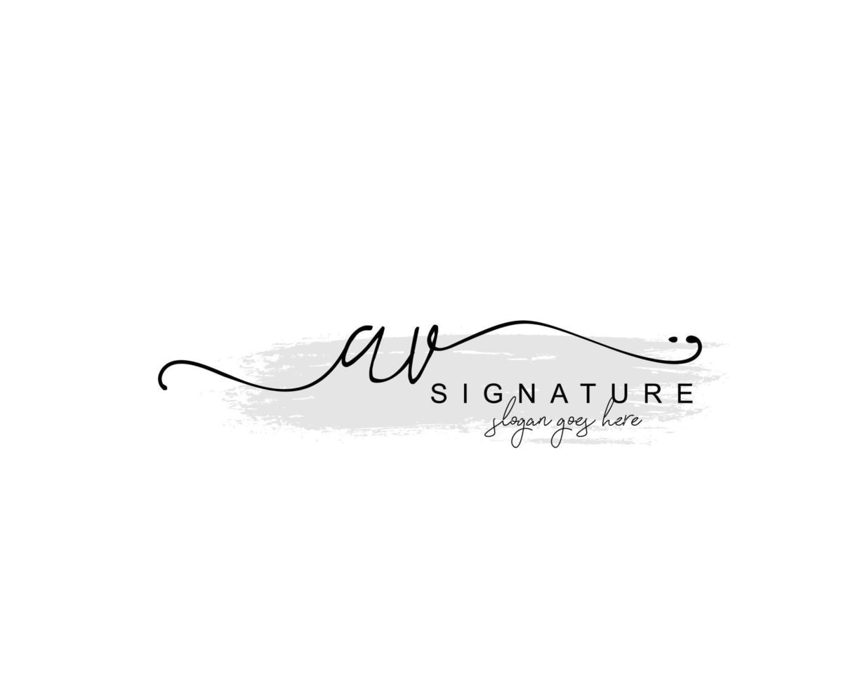 Initial AV beauty monogram and elegant logo design, handwriting logo of initial signature, wedding, fashion, floral and botanical with creative template. vector