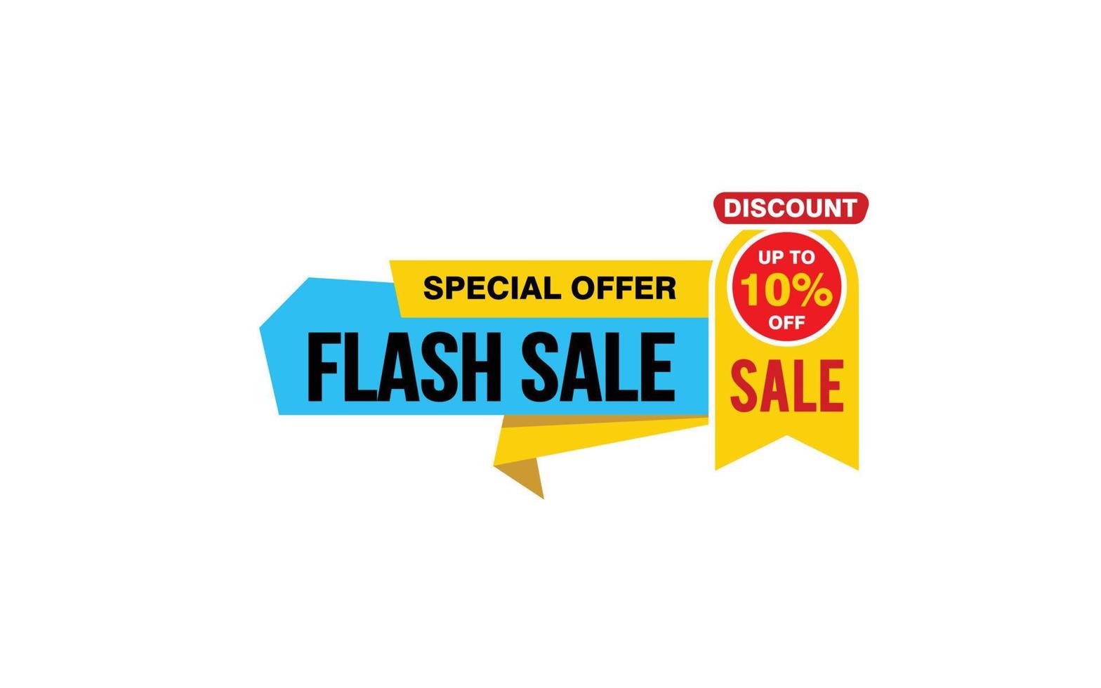 10 Percent flash sale offer, clearance, promotion banner layout with sticker style. vector