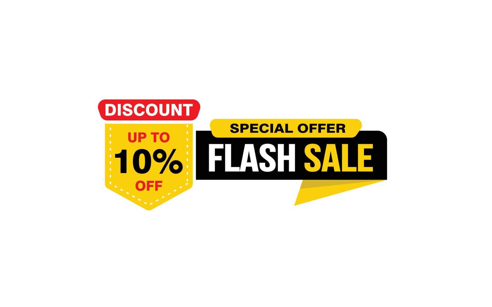 10 Percent flash sale offer, clearance, promotion banner layout with sticker style. vector