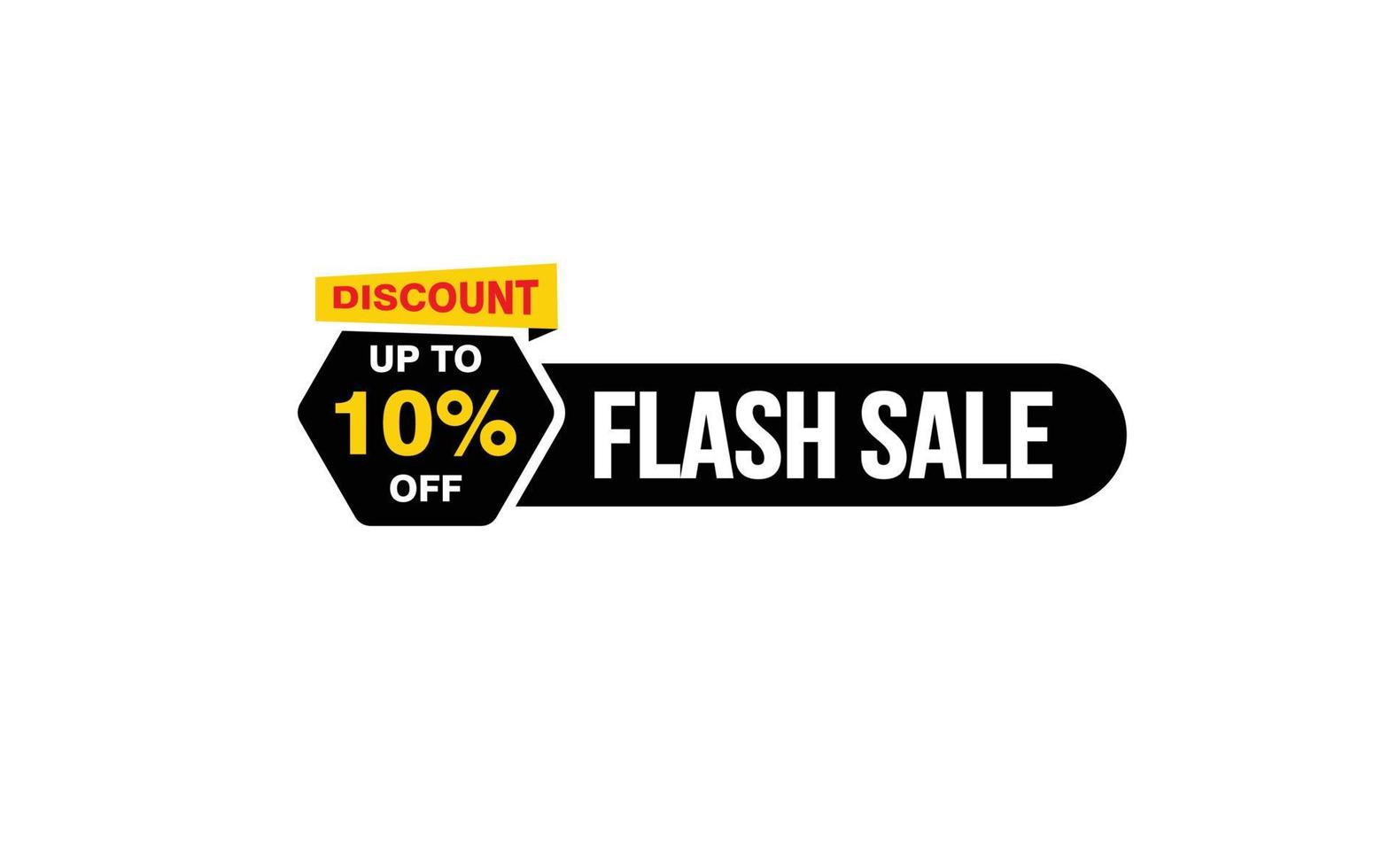 10 Percent flash sale offer, clearance, promotion banner layout with sticker style. vector