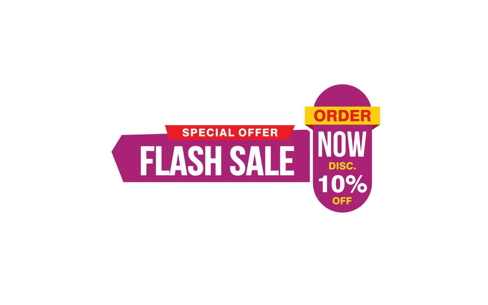 10 Percent flash sale offer, clearance, promotion banner layout with sticker style. vector