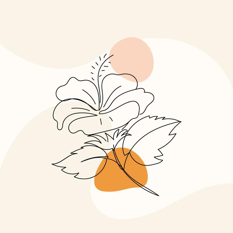 flor vectorial abstracta de arte lineal con formas orgánicas de fideos, diseño moderno y moderno, arte contemporáneo, contorno estético vector