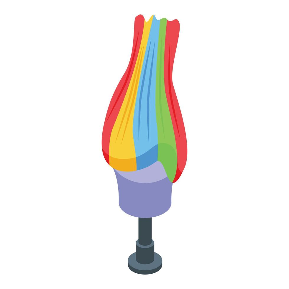 Bright wig icon, isometric style vector