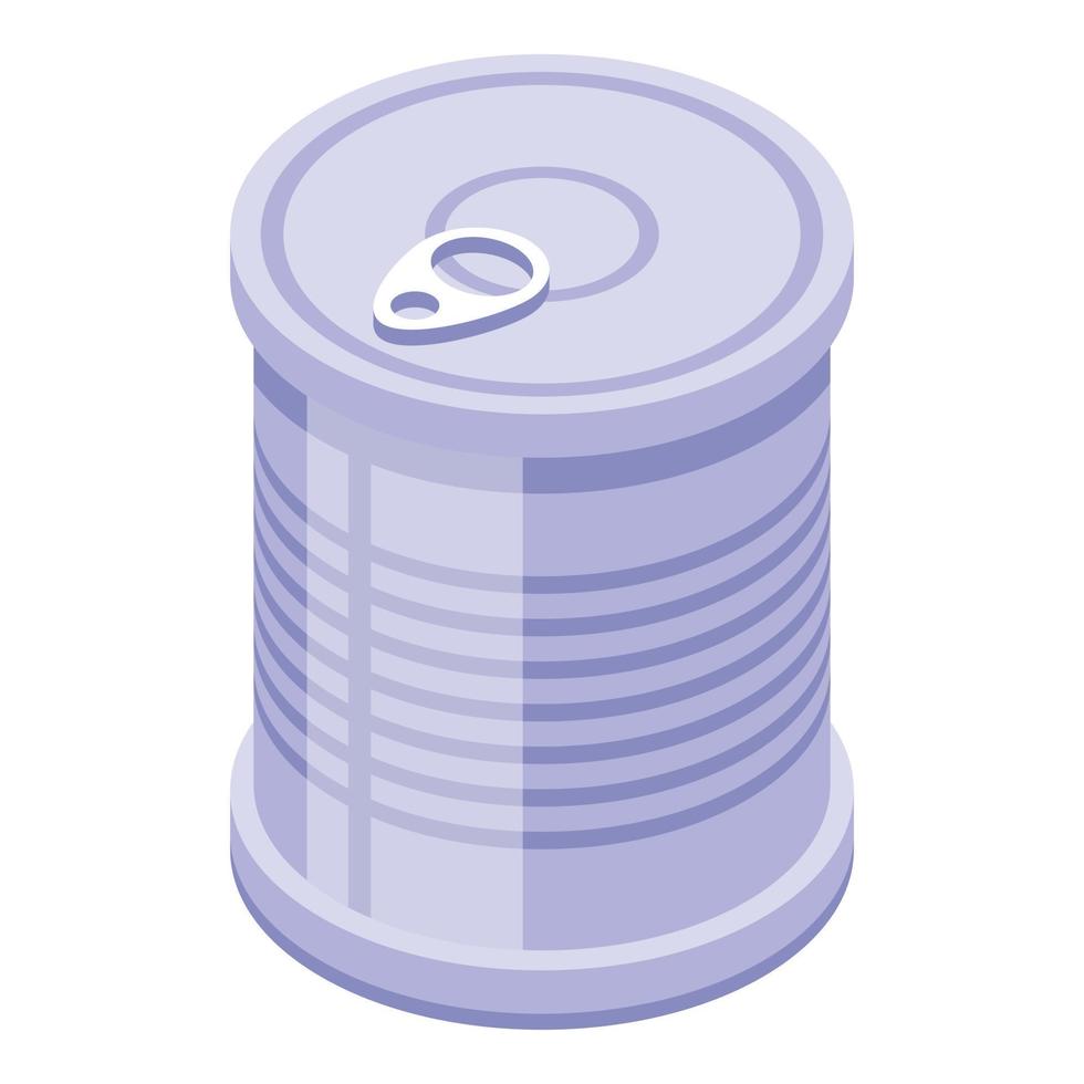 Tin can icon, isometric style vector