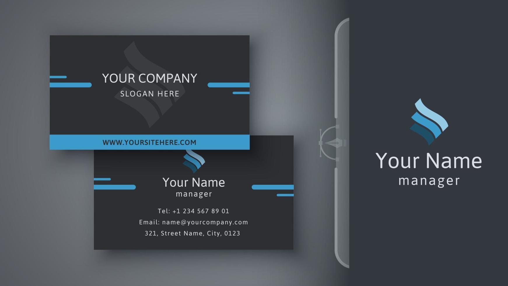 Template Business Card. Brand For Your Company. vector