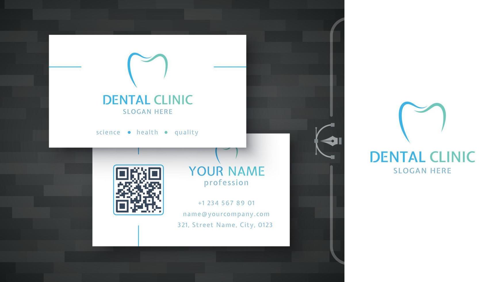 Dental Template Business Card. Brand For Your Company. vector