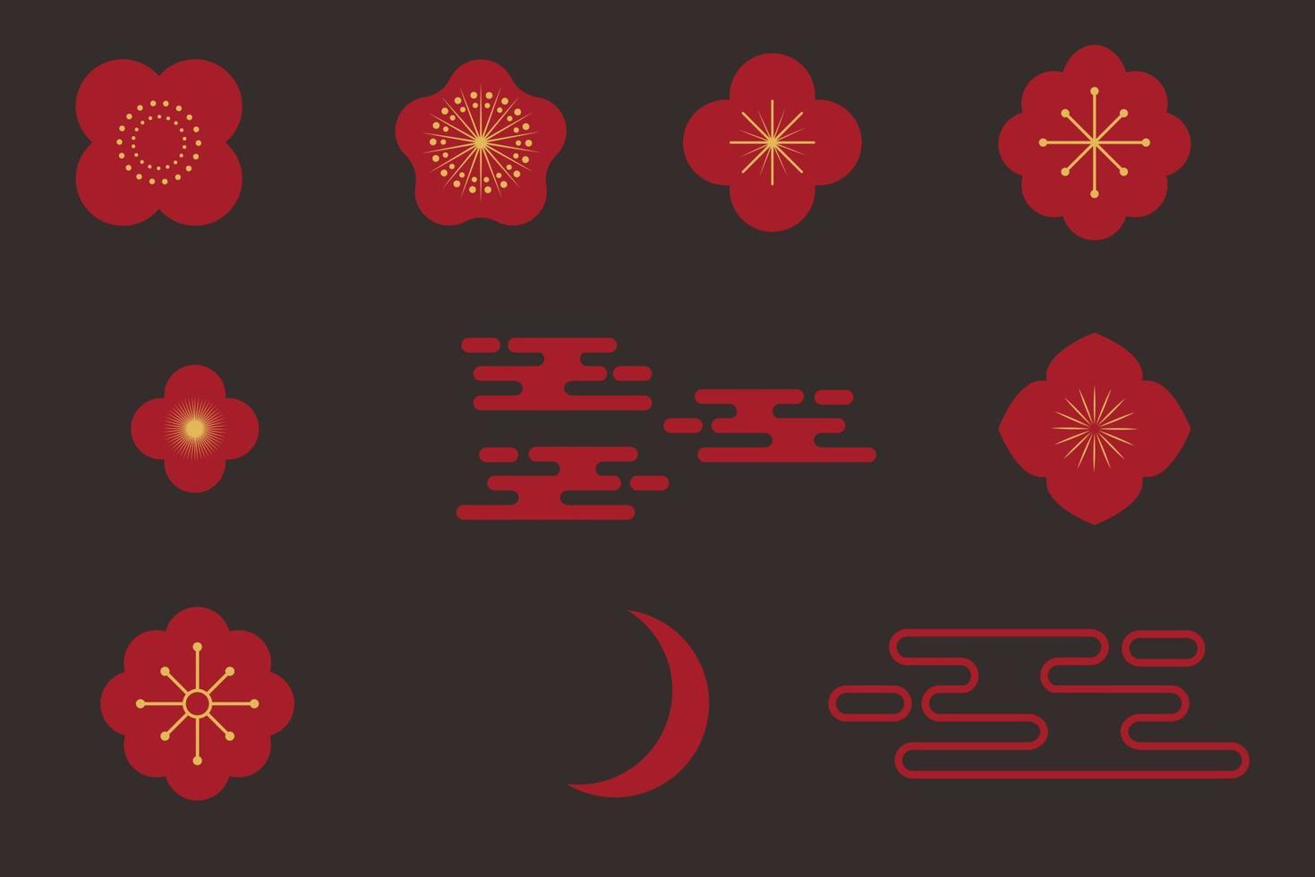 Chinese Oriental Ornament Lunar Festival Icon vector
