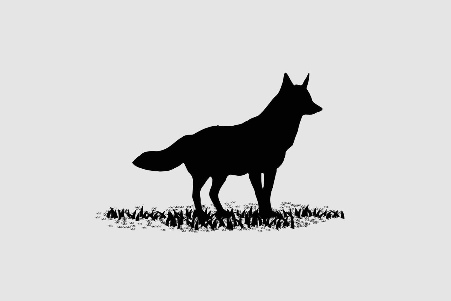 Vector fox shape shadow or fox logo icon