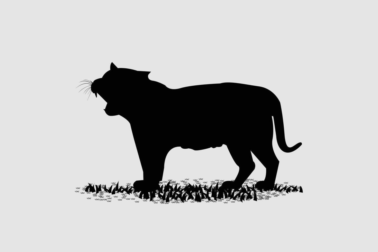 logotipo, icono de tigre, sombra de tigre, forma negra de tigre vector