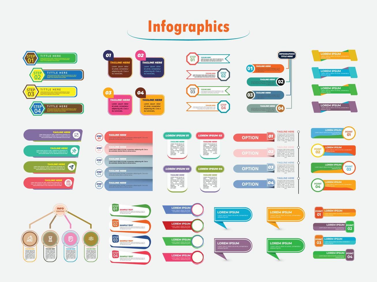 presentación profesional pasos infografía vector, plantilla de icono vector