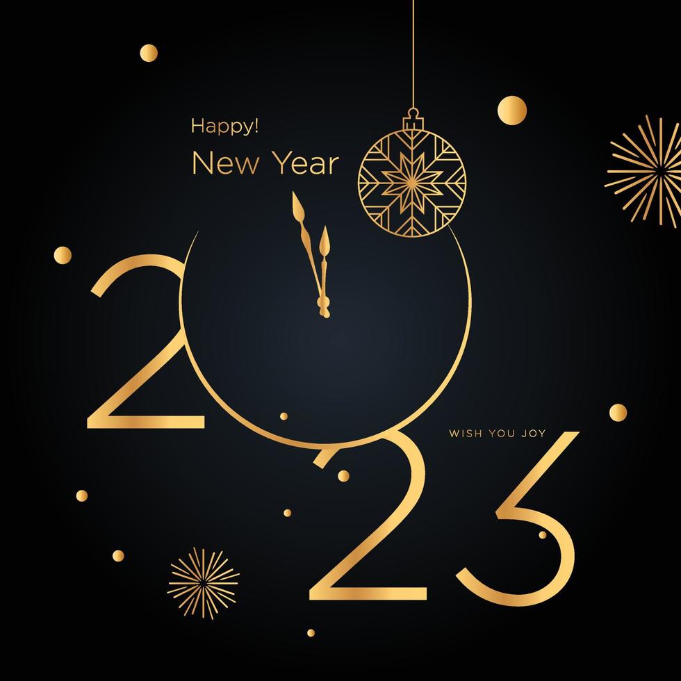 2023 new year design template with typography logo. minimalistic modern background for cover, banner and card vector