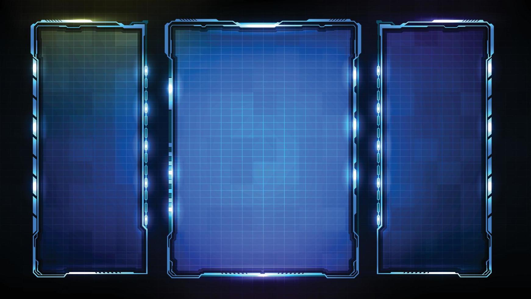 abstract futuristic background of blue glowing technology sci fi frame hud ui vector