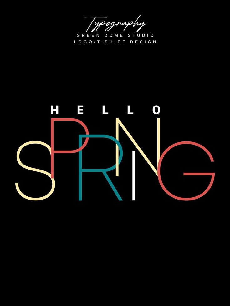 Spring minimalist typography t-shirt logo vector