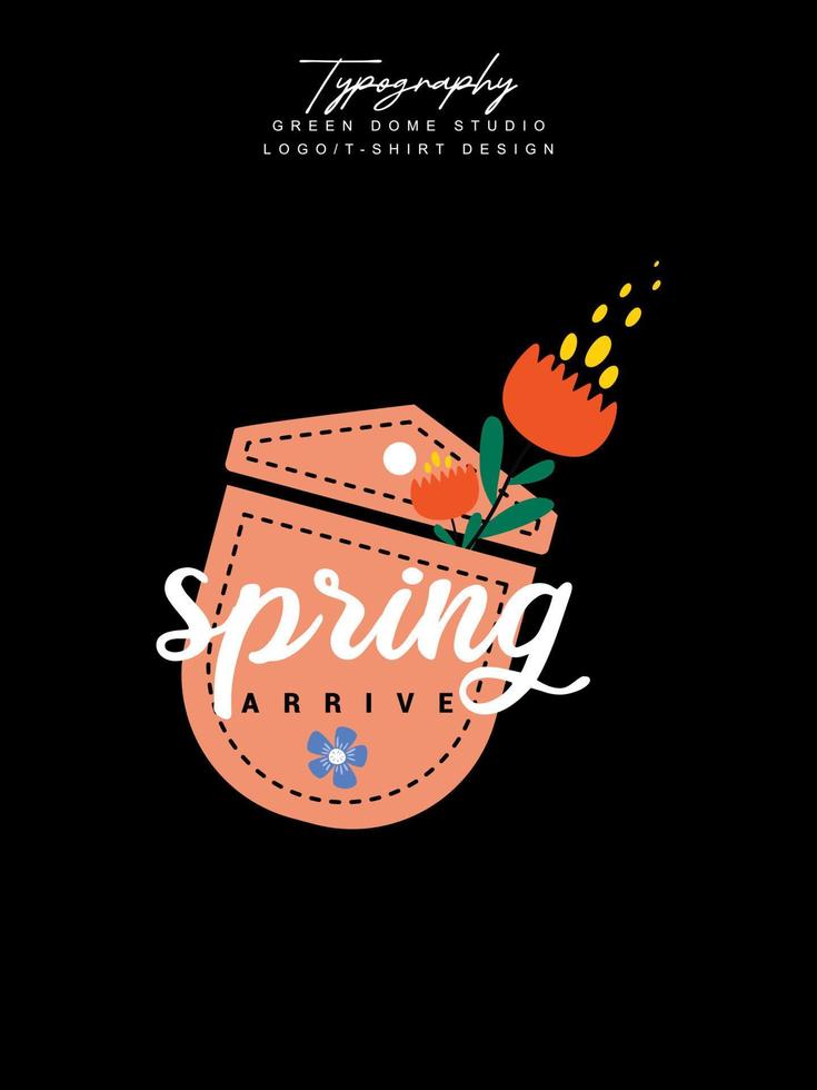 Spring minimalist typography t-shirt logo vector