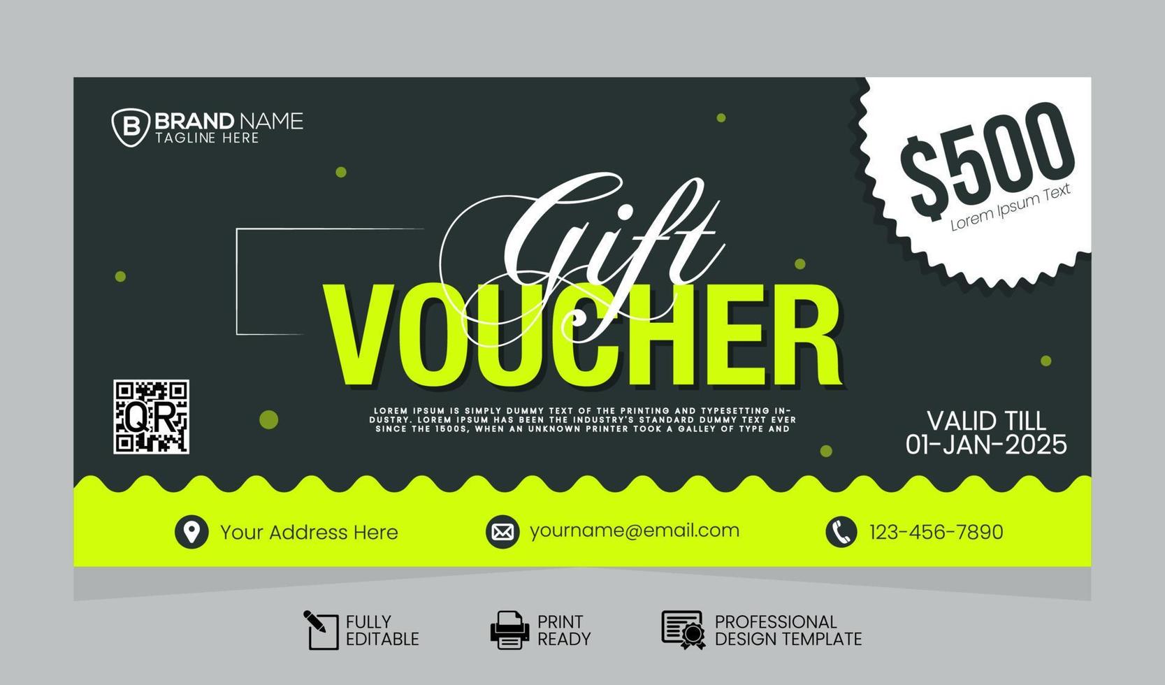 Vector Gift Voucher Design Template