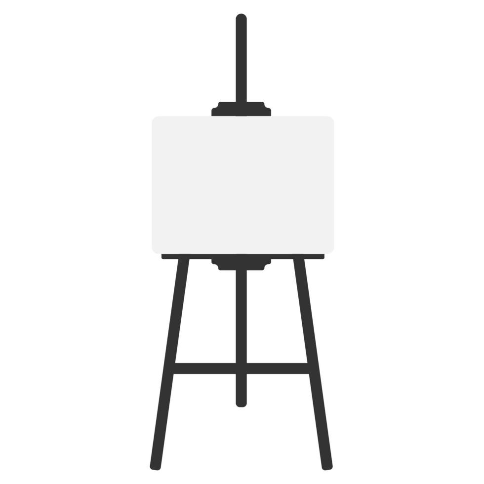 An easel with a blank canvas, isolated on a white background. Vector illustration