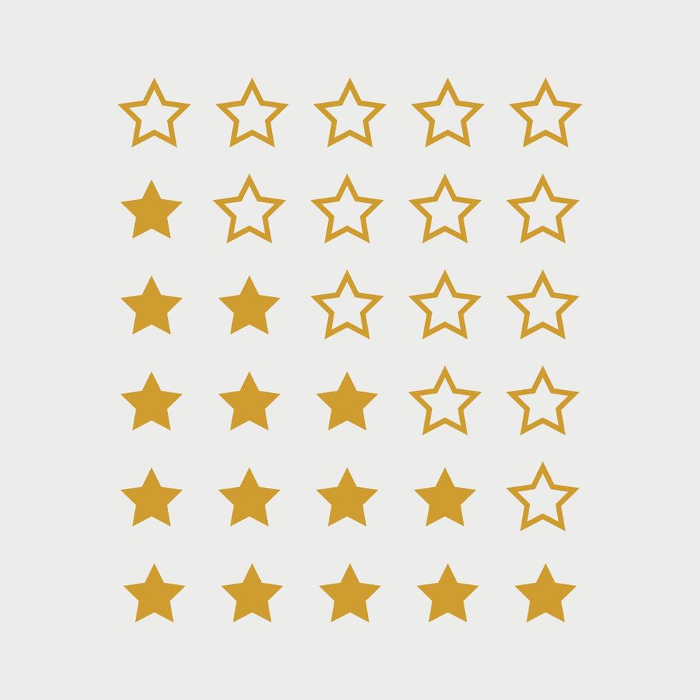 Star rating in flat style. Star rating review icon. Five stars rating icon. Premium quality. Five gold stars. Customer service. vector