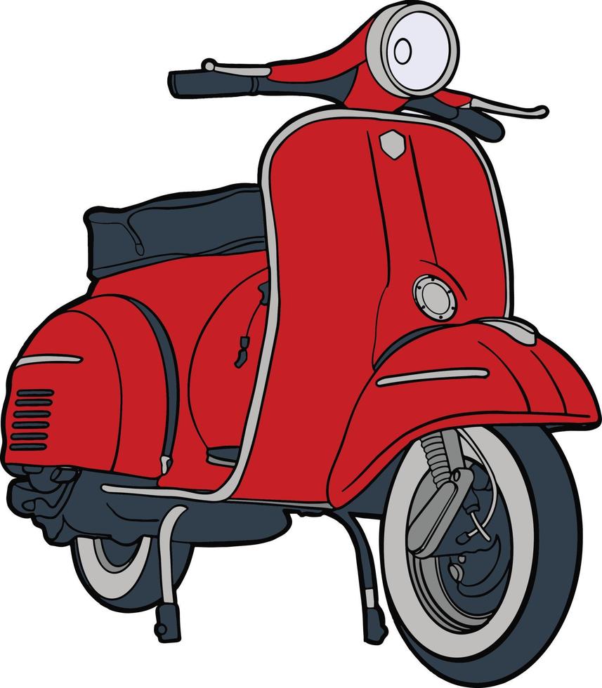 retro scooter classic vehicle vector