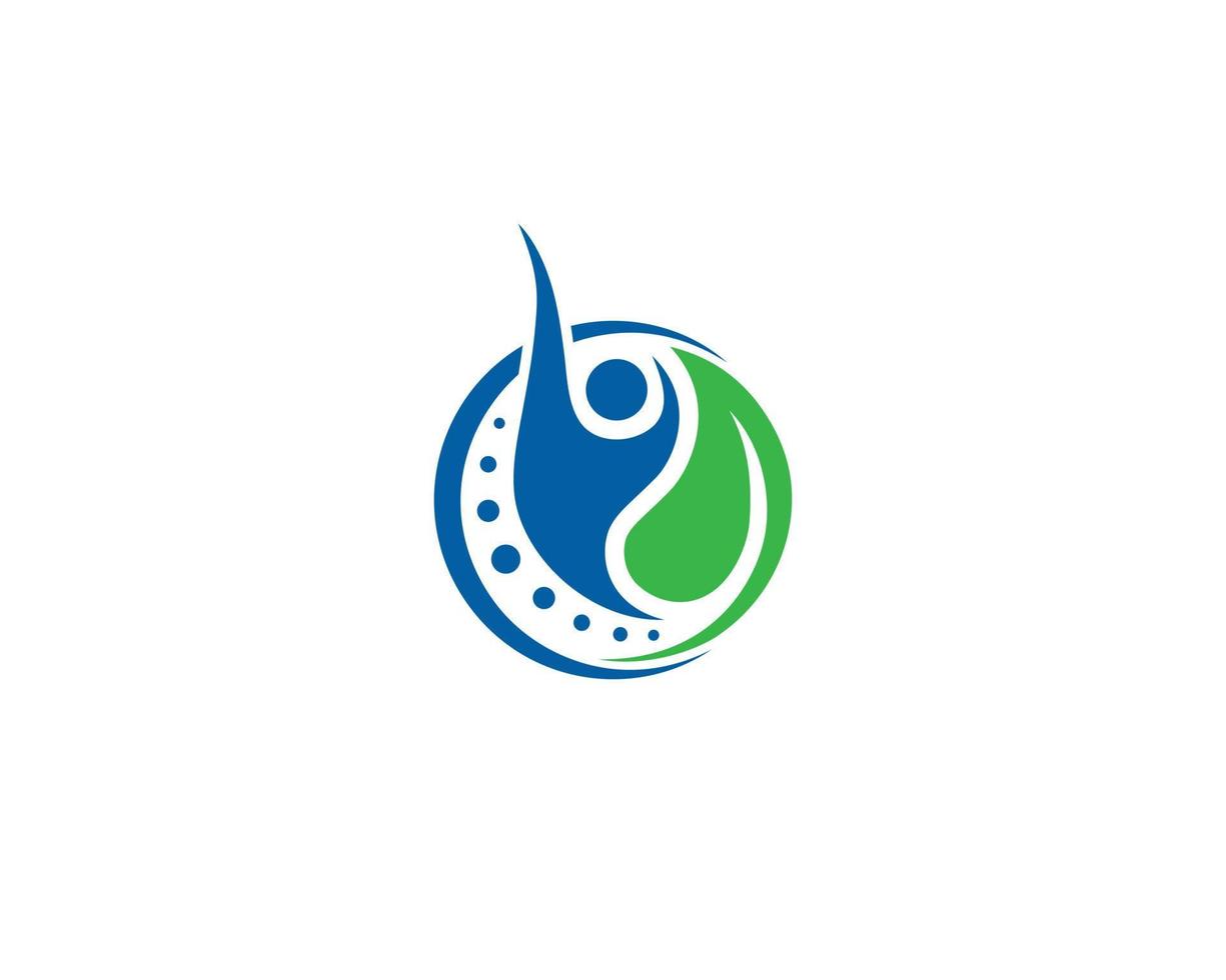 Creative Healthy Life Physiotherapy Logo Design Concept Vector Template.