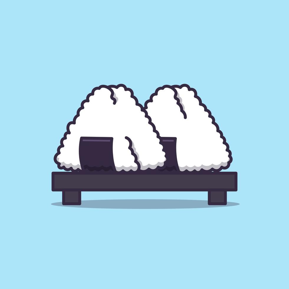 vector de dibujos animados de comida asiática onigiri