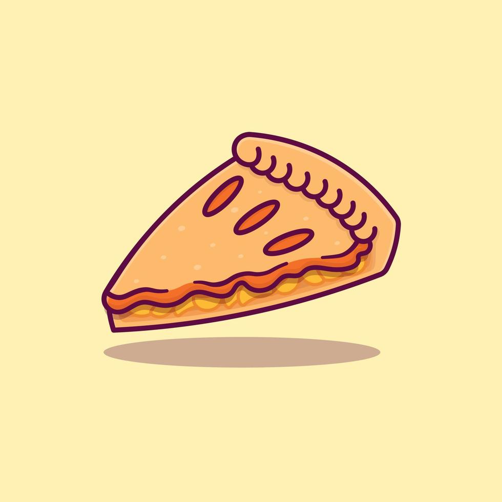 Slice of apple pie cartoon vector