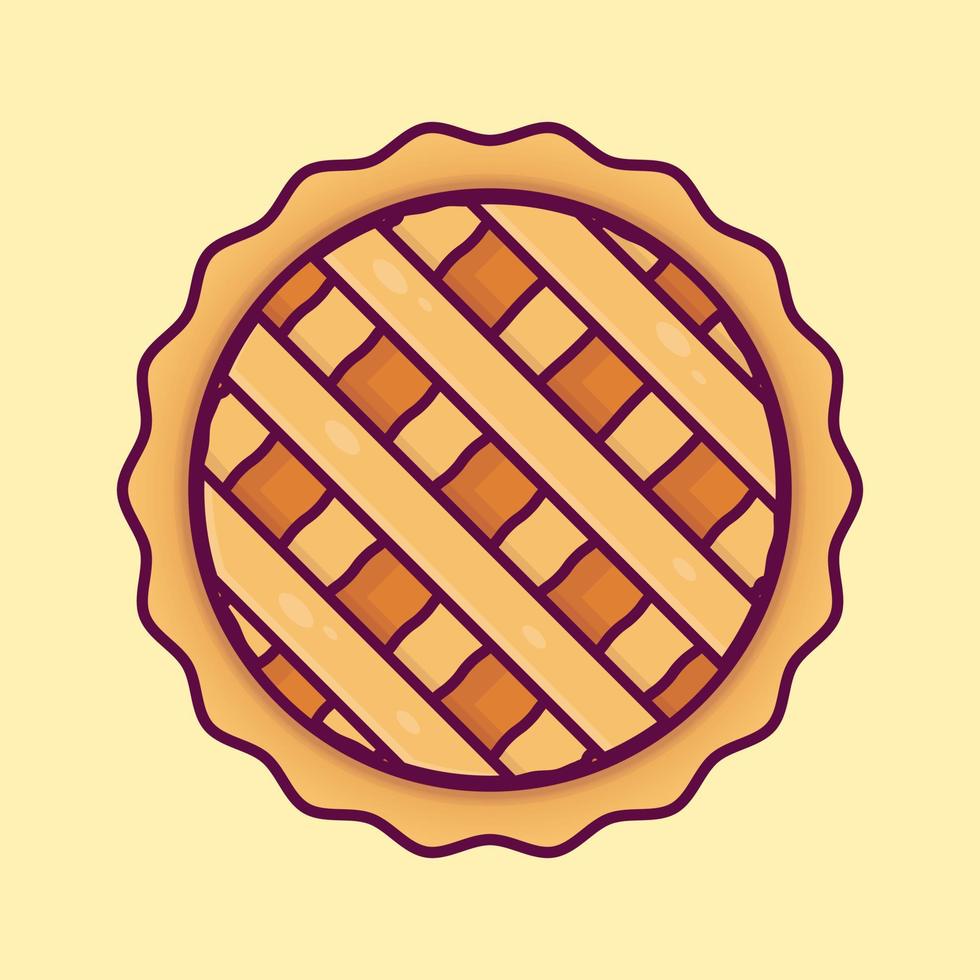 Apple pie cartoon vector isolated