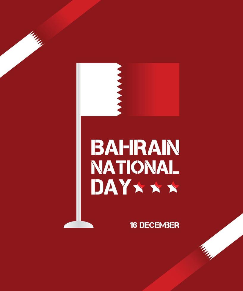 16 December, Bahrain National Independence Day. Flag of Bahrain. vector illustration.