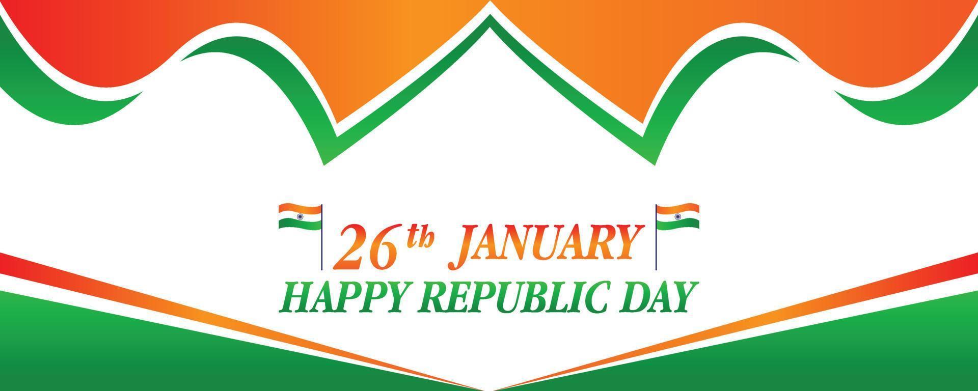 concepto de feliz día de la república de la bandera india, 26 de enero ilustración de vector de fondo del día de la república india feliz.