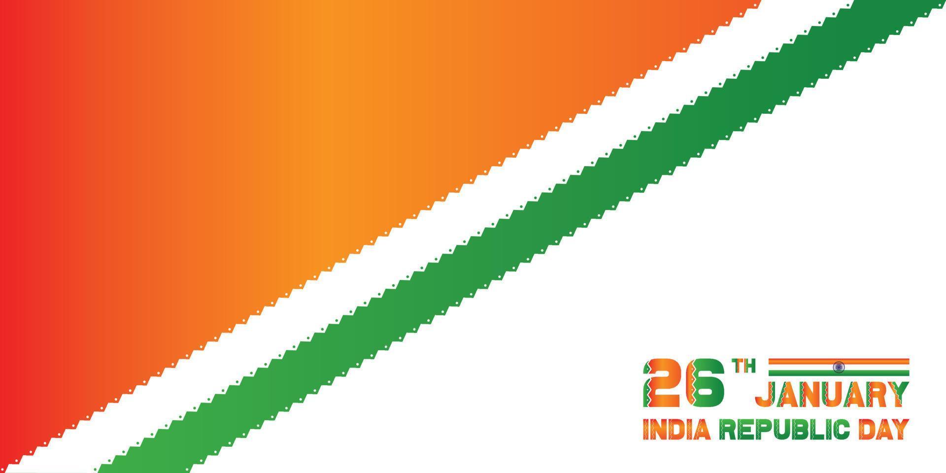 concepto de feliz día de la república de la bandera india, 26 de enero ilustración de vector de fondo del día de la república india feliz.