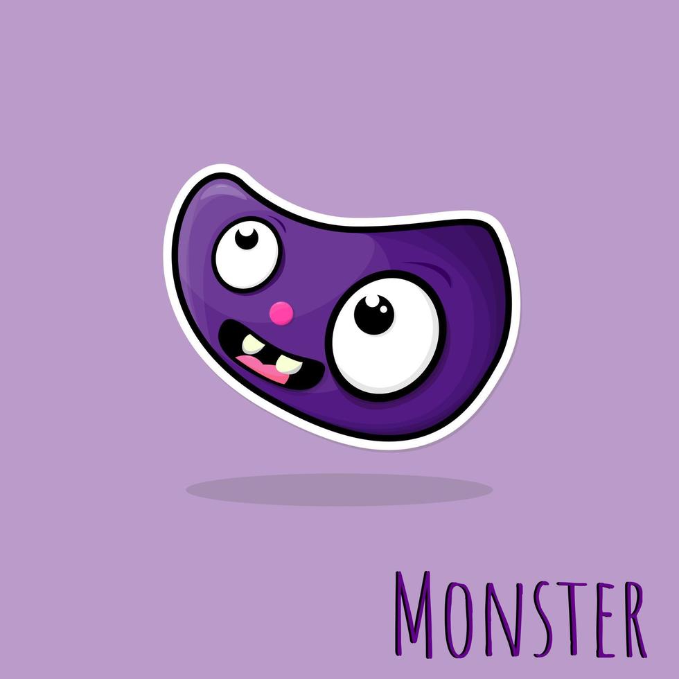 monstruo dibujado a mano doodle color púrpura vector