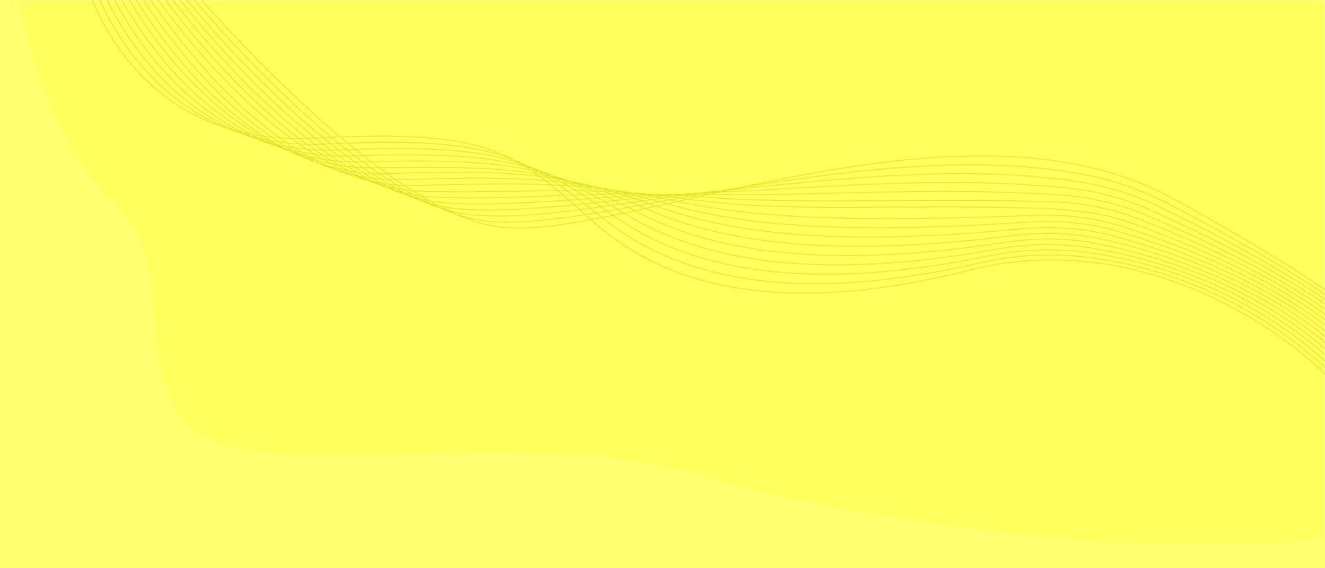 Yellow background with geometric wavy line vector