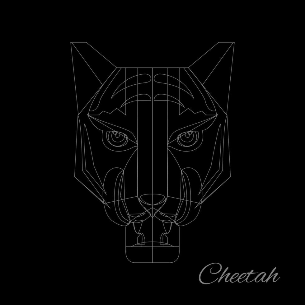 Cheetah Line Art illustration vector