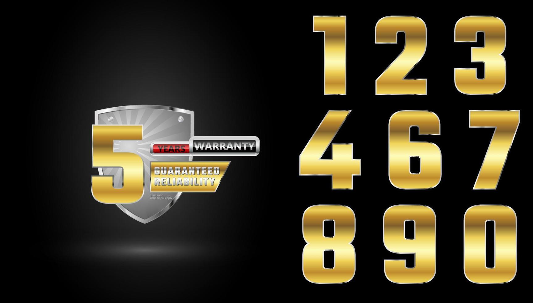 Gold Silver Warranty Shield Logo vector