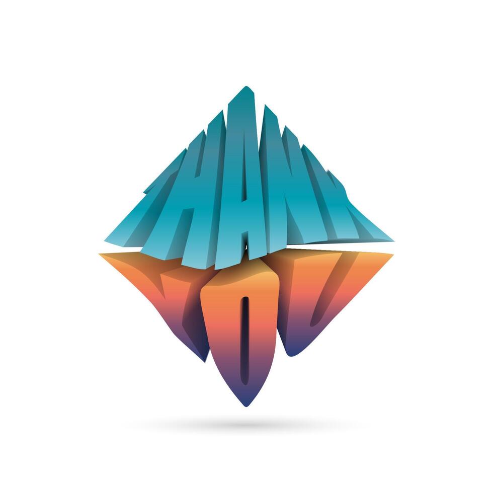 text Thank you. 3d style letters in square shape 15734966 Vector Art at