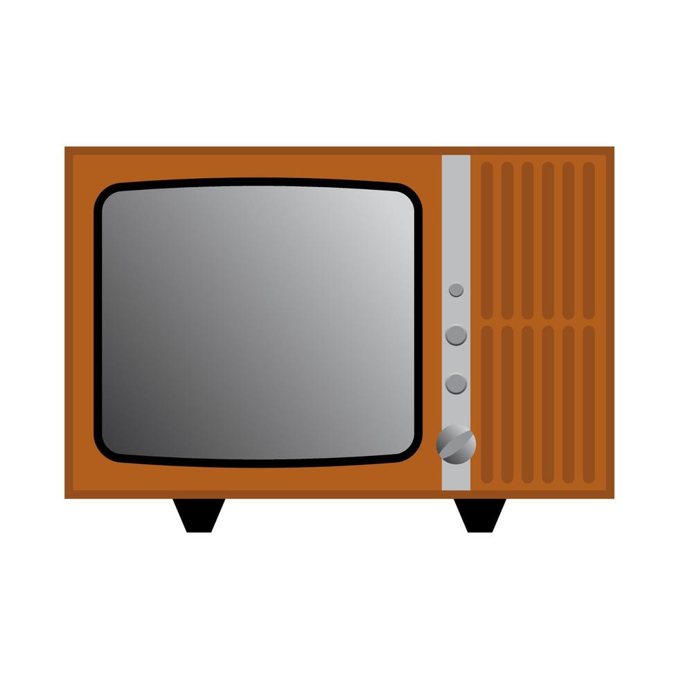 ilustración gráfica moderna de stock plano abstracto vectorial de la televisión de madera retro antigua aislada, concepto de impresión vintage de los 90, diseño vectorial retro. Concepto de diseño de imágenes prediseñadas de los años 80 y 90. signo gráfico vector