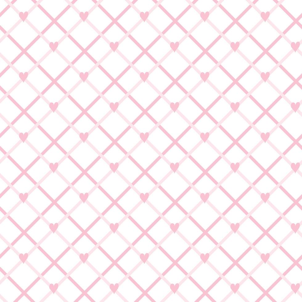 Cute seamless hand-drawn patterns. Stylish modern vector patterns with lines and pink hearts. Funny Children's Repeating Pink Print