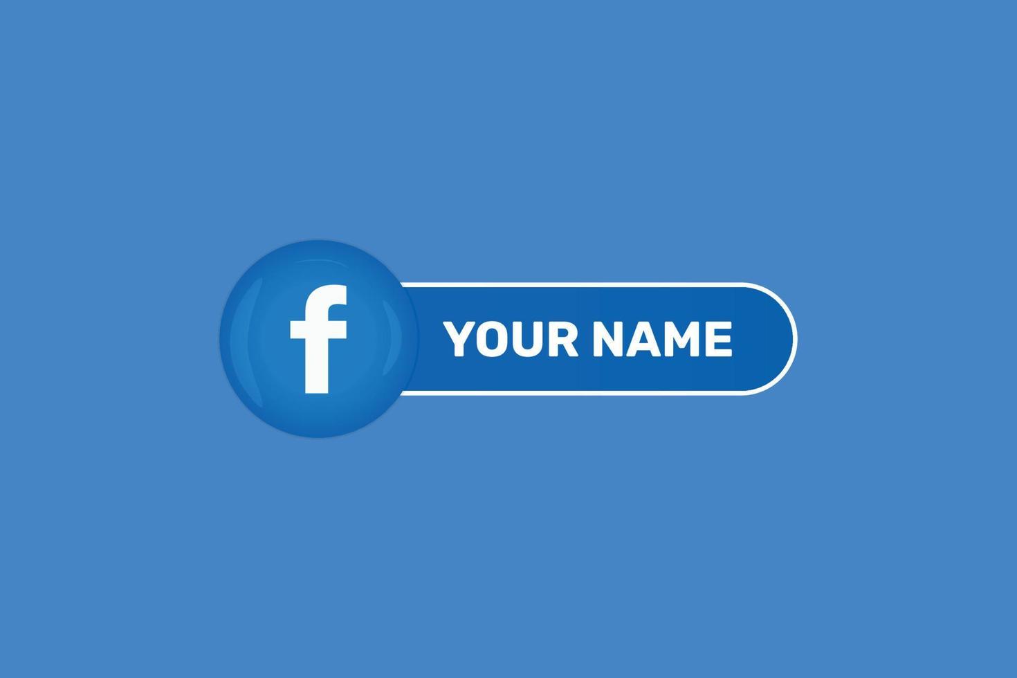 Glossy facebook icon label with user name banners Premium Vector