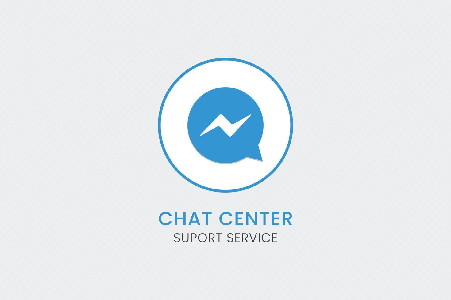 Chat center support service button with messenger icon design template vector