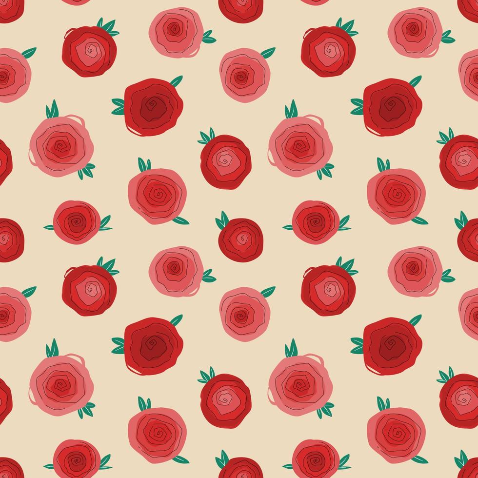 Seamless background with rose pattern. Wrapping paper pattern. vector