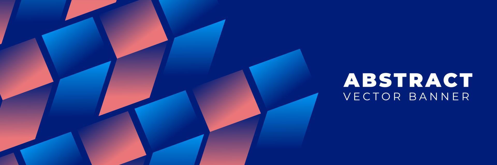 vector de banner horizontal abstracto de fondo azul, diseño de plantilla con espacio de copia