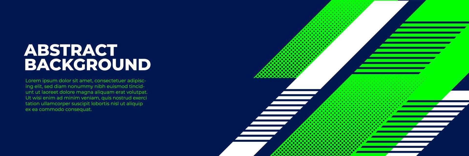 vector de diseño de banner azul abstracto, plantilla de fondo horizontal deportivo dinámico para promoción de medios o banner web