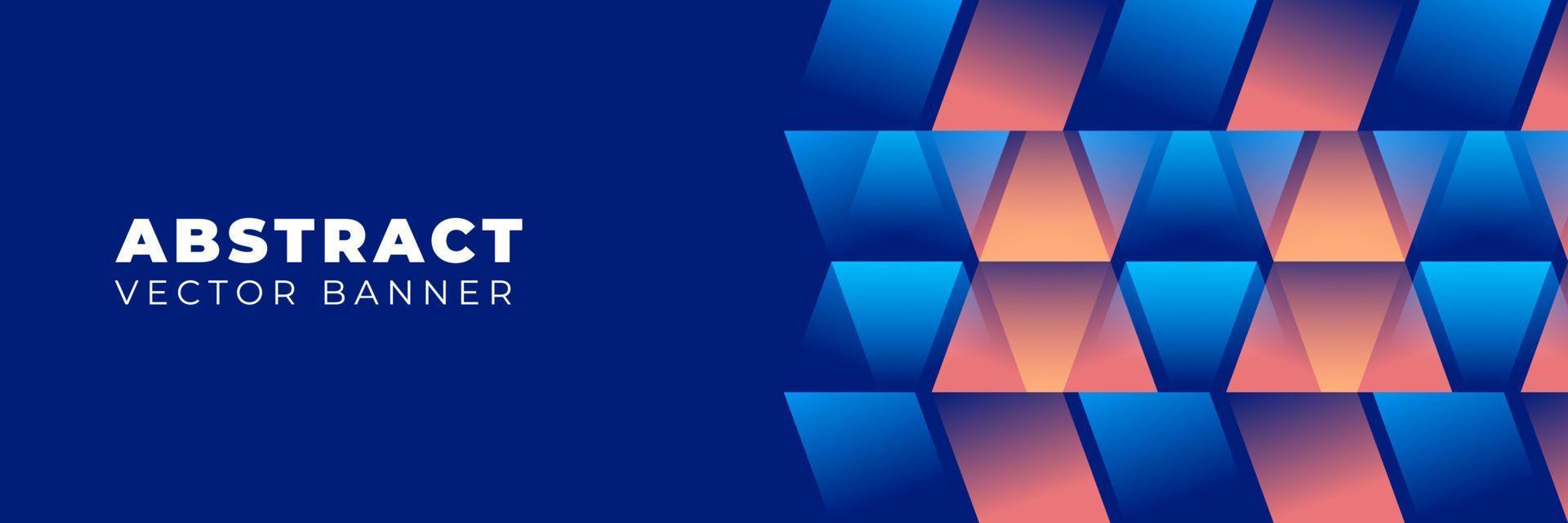 vector de banner horizontal abstracto de fondo azul, diseño de plantilla con espacio de copia