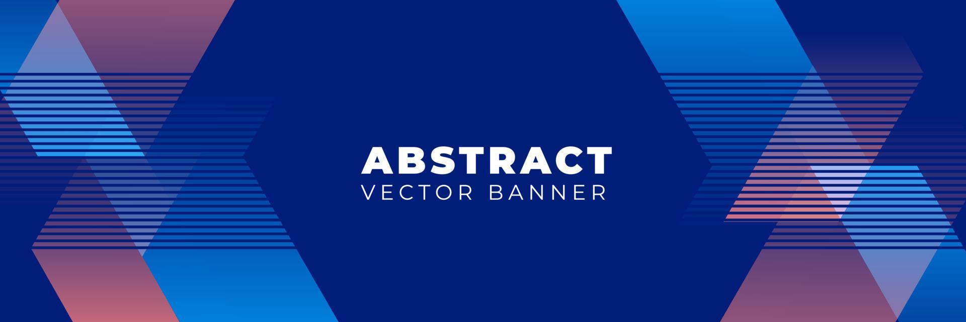 vector de banner horizontal abstracto de fondo azul, diseño de plantilla con espacio de copia