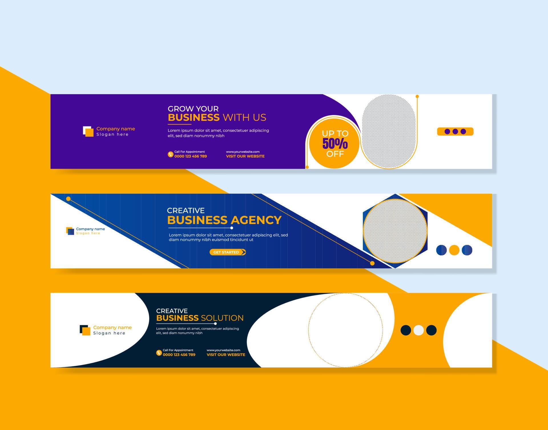 Business LinkedIn cover design bundle 15735403 Vector Art at Vecteezy