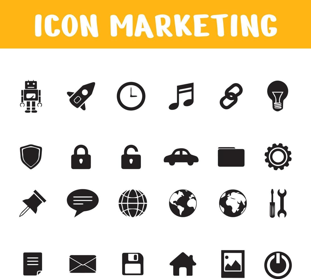 Marketing icon set vector stock