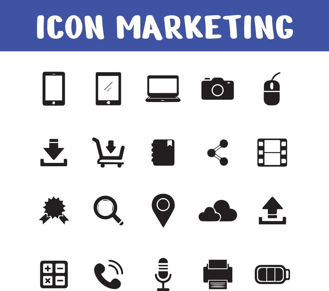 Marketing icon set vector stock